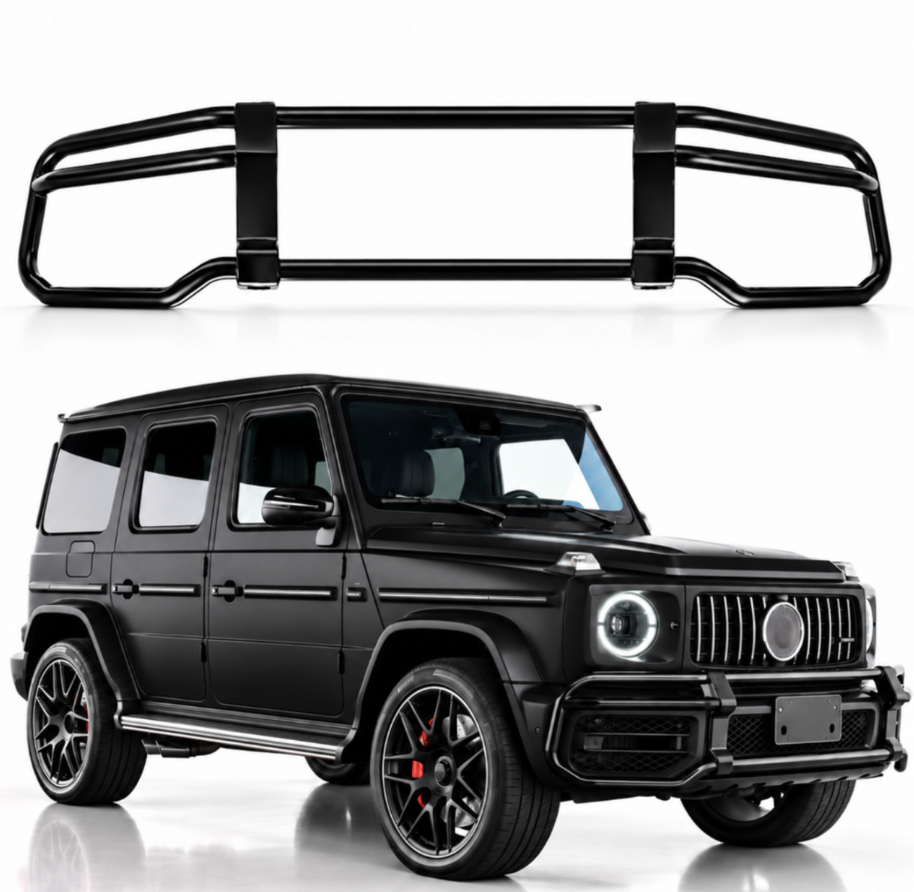Mercedes-AMG G63 crash bull bar and fitted vehicle view